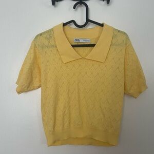 Zara Butter Yellow Knit Top